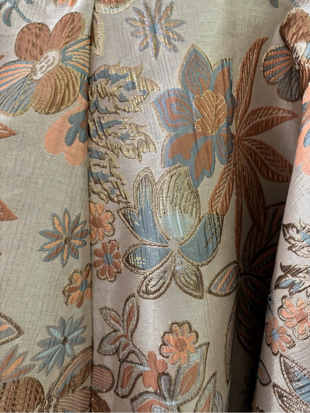 Boho Floral Mini Dress in Soft Beige and Pastel Prints - Picture 12 of 15